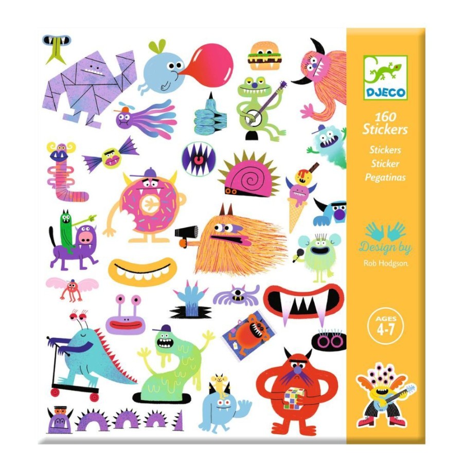 Djeco Djeco Monster Stickers, 160 Stickers | Crafts For Kids Stickers And Transfers