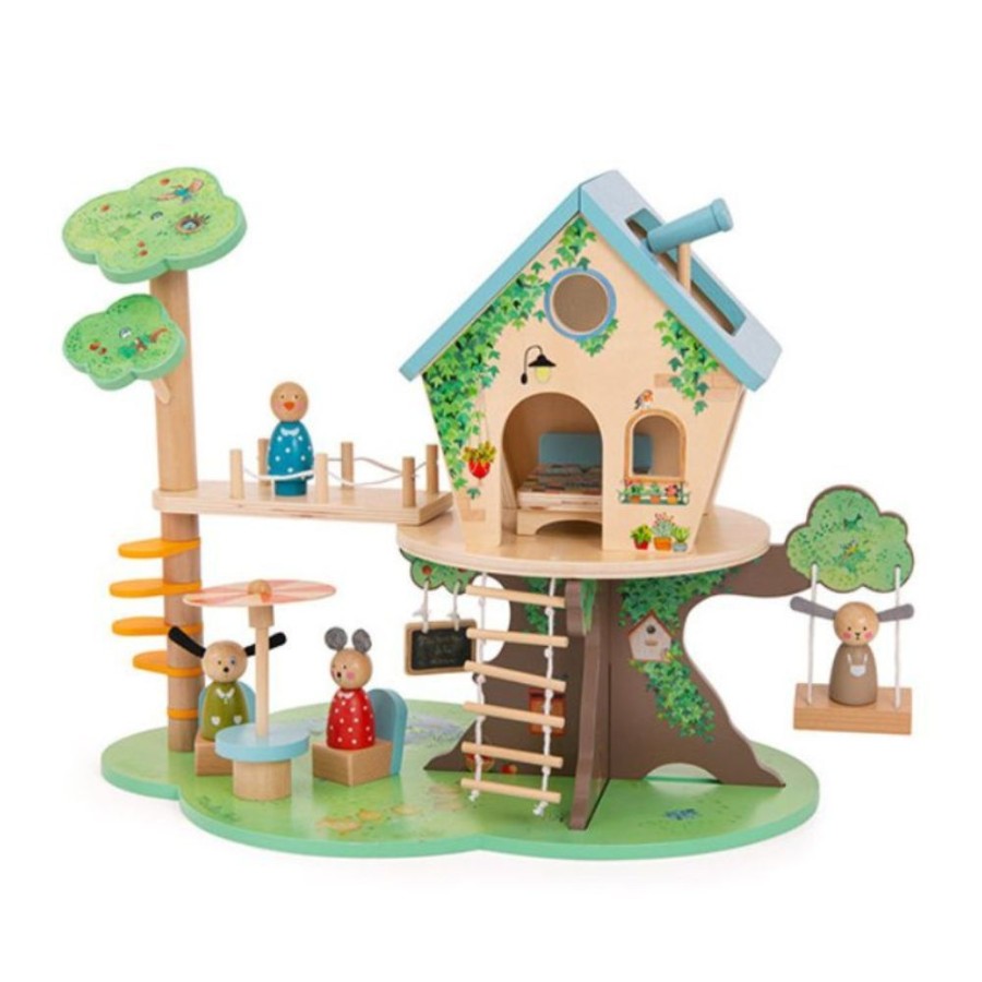 Moulin Roty Moulin Roty Tree House & Wooden Family Set | Toys Wooden Toys & Games