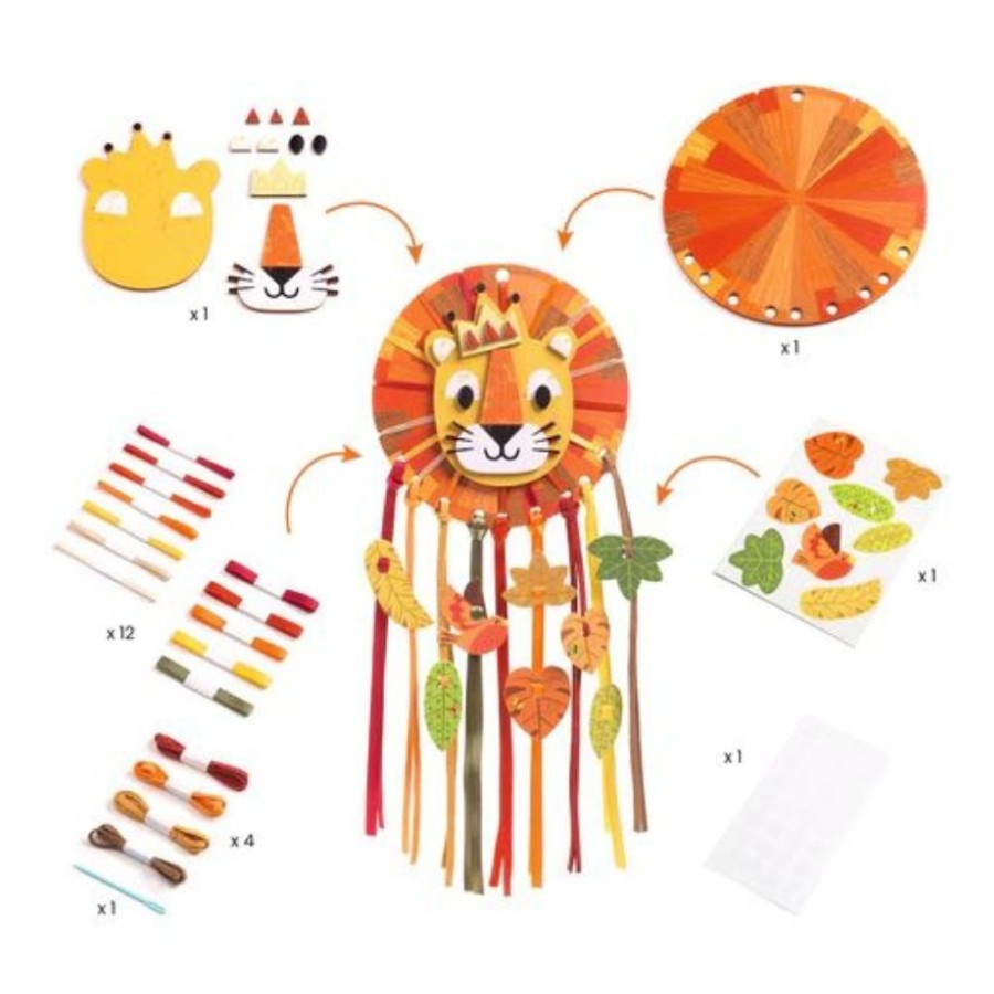 Djeco Djeco Do It Yourself - Little Lion Dreamcatcher To Create 4 Yrs+ | Kids Room Decor & Height Charts