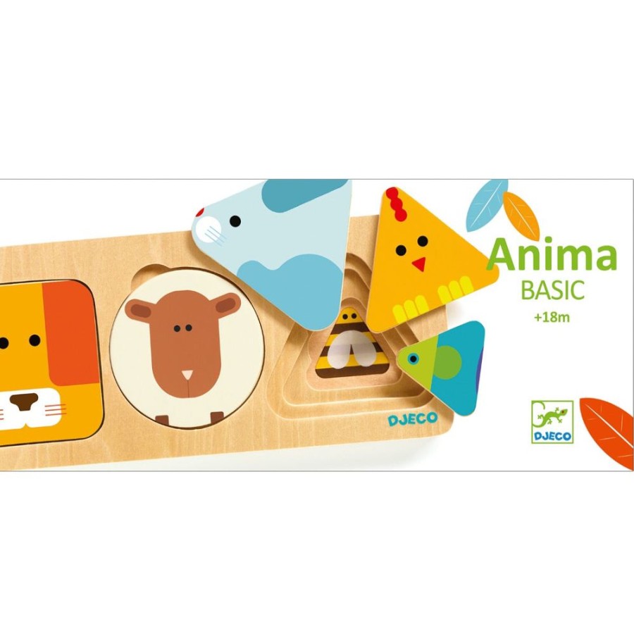 Djeco Djeco Wooden 3 Layer Puzzle Anima Basic | Toys Wooden Puzzles