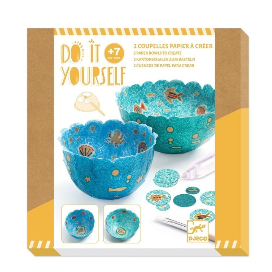 Djeco Djeco Do It Yourself - 2 Paper Bowls To Create In The Sea | Crafts For Kids Creative Kits For Older Children