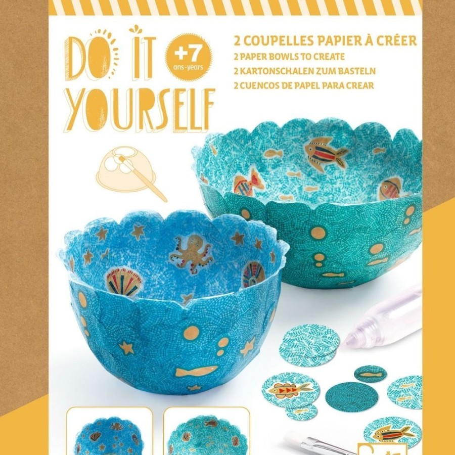 Djeco Djeco Do It Yourself - 2 Paper Bowls To Create In The Sea | Crafts For Kids Creative Kits For Older Children