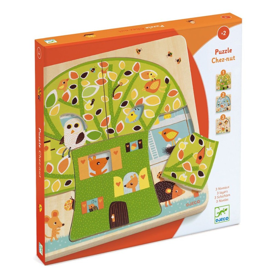 Djeco Djeco 3 Layer Puzzle Tree House | Toys Wooden Puzzles