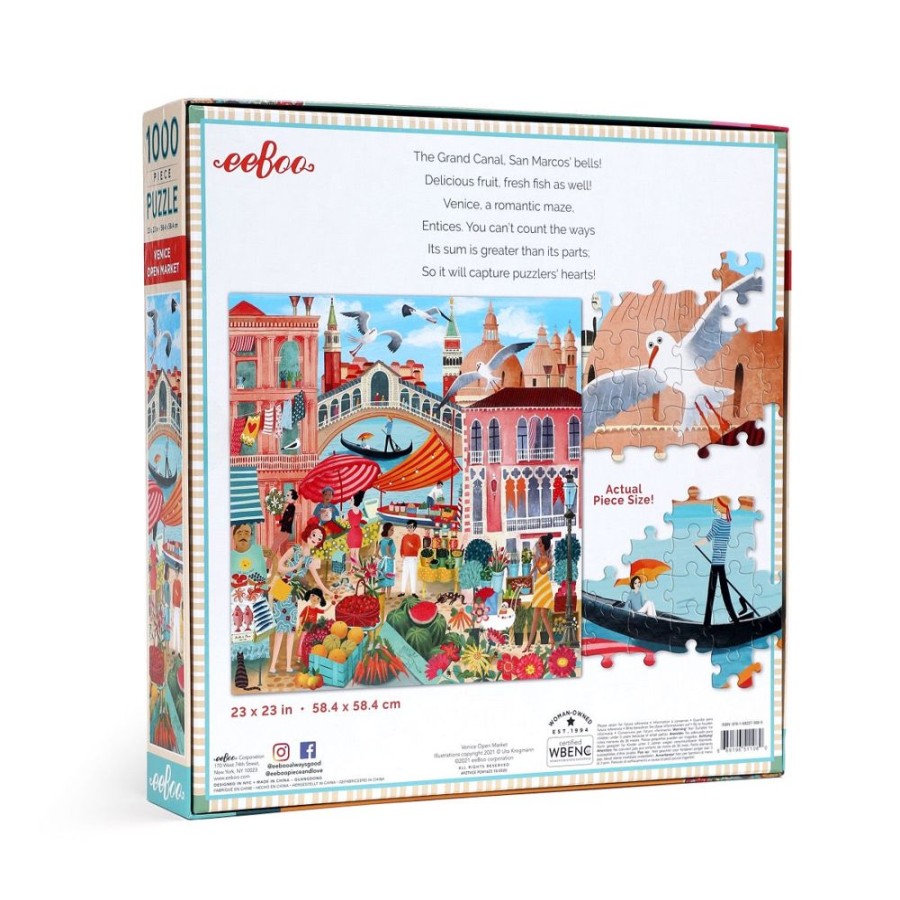 eeBoo Eeboo 1000 Piece Puzzle - Venice Open Market | Toys Jigsaw Puzzles