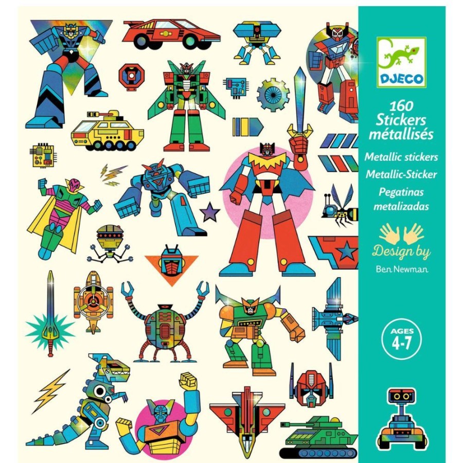 Djeco Djeco Stickers - Robots, 160 Stickers | Crafts For Kids Stickers And Transfers