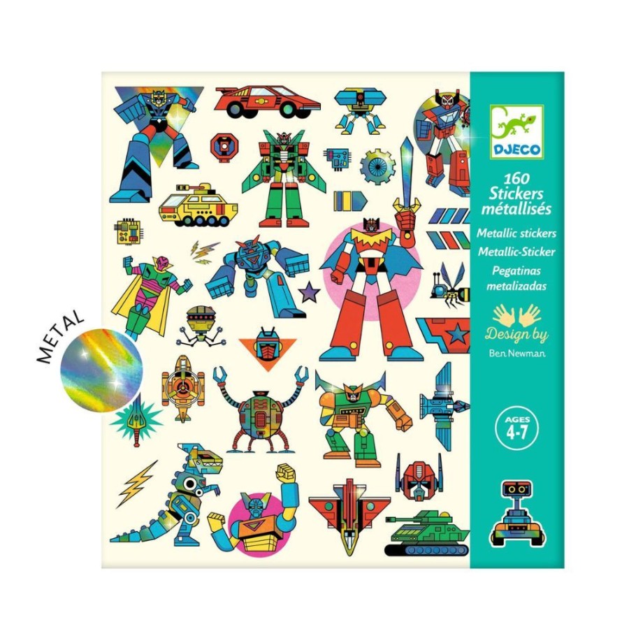 Djeco Djeco Stickers - Robots, 160 Stickers | Crafts For Kids Stickers And Transfers