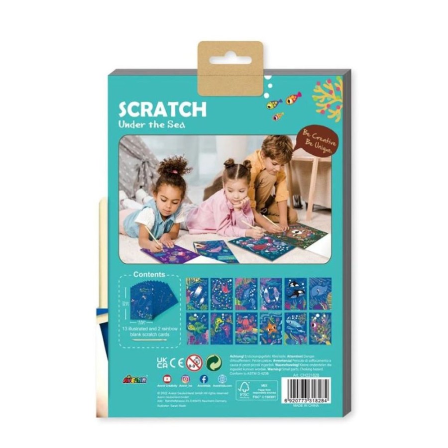 Avenir Arts and Crafts Avenir A5 Scratch Book - Under The Sea | Crafts For Kids Scratch Art