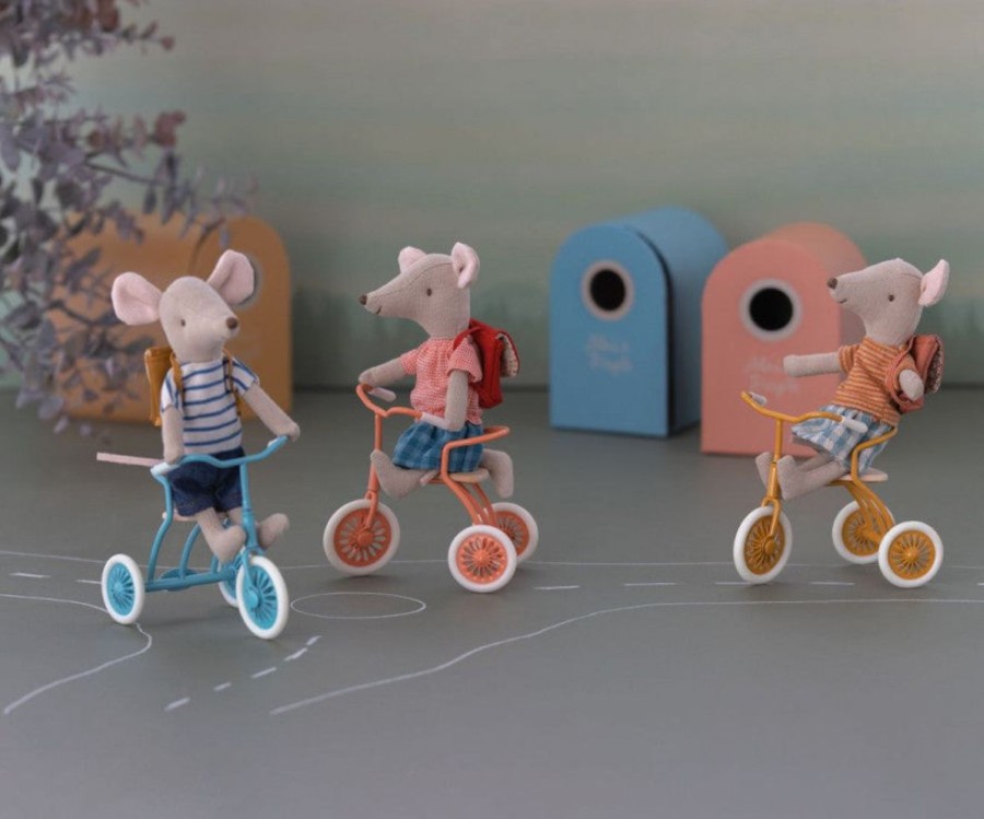 Maileg Maileg Abri 00E0 Tricycle, Mouse - Coral | Toys Dolls, Dolls Houses & Playsets