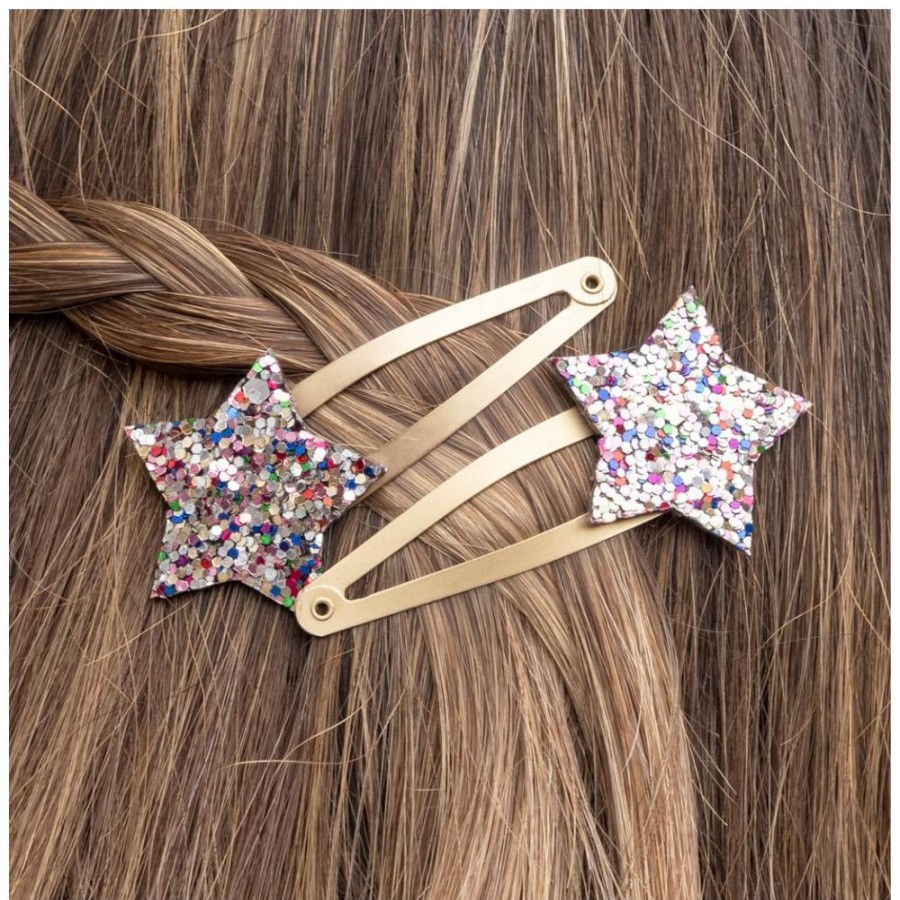 Rex London Rex London Fairies In The Garden Glitter Star Hair Clips | Toys Kids Dressing Up Accessories