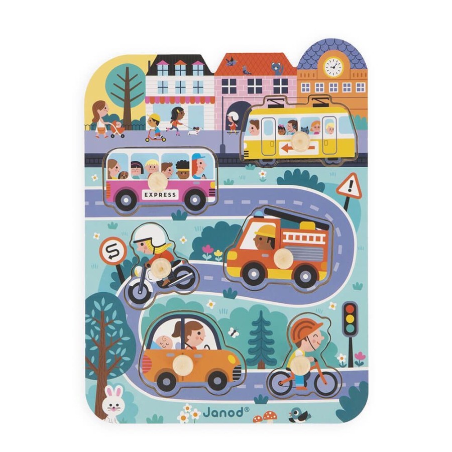 Janod Janod Chunky Wooden Puzzle - In The Town | Toys Wooden Toys & Games