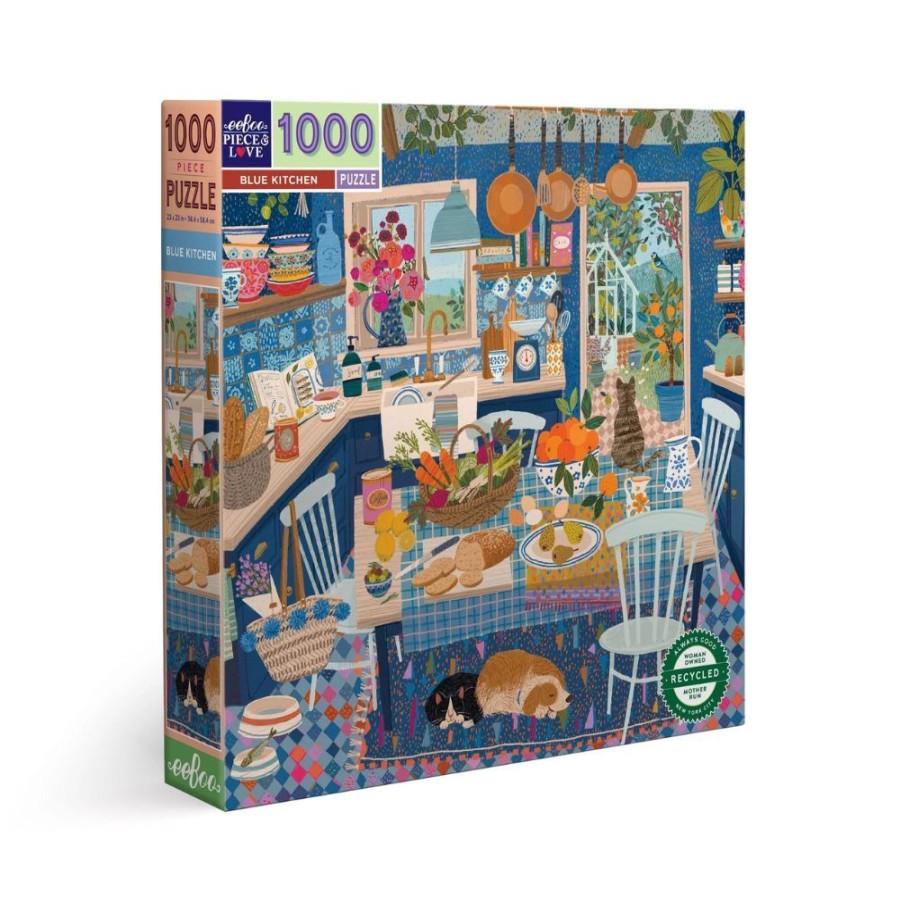 eeBoo Eeboo 1000 Piece Jigsaw Puzzle - Blue Kitchen | Toys Jigsaw Puzzles