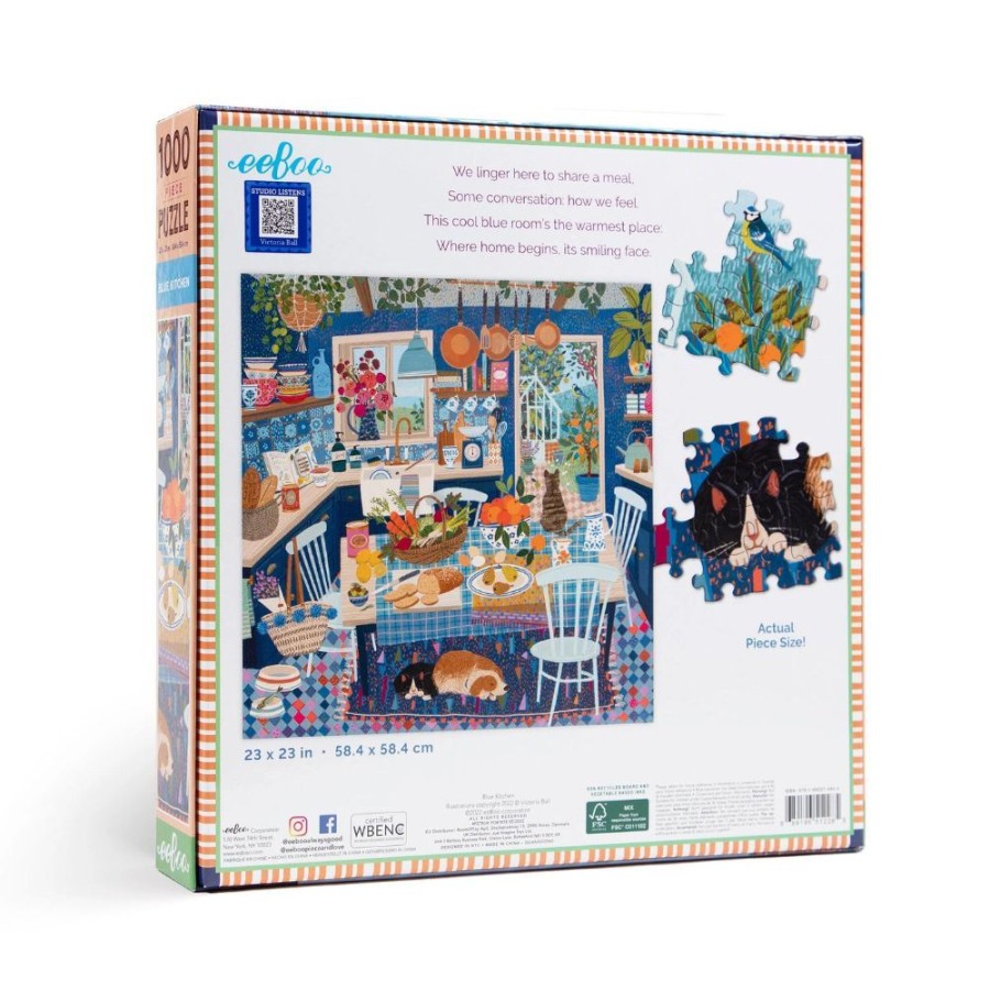 eeBoo Eeboo 1000 Piece Jigsaw Puzzle - Blue Kitchen | Toys Jigsaw Puzzles