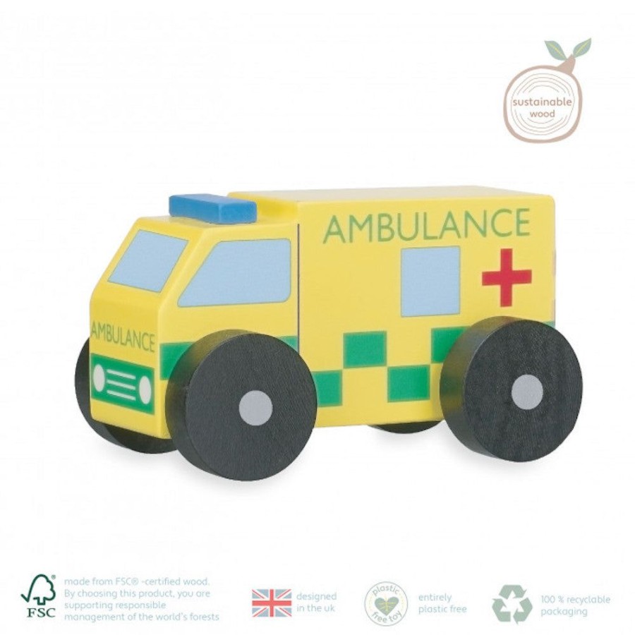 Orange Tree Toys Orange Tree Toys - Ambulance Wooden Toy | Toys Preschool Toys