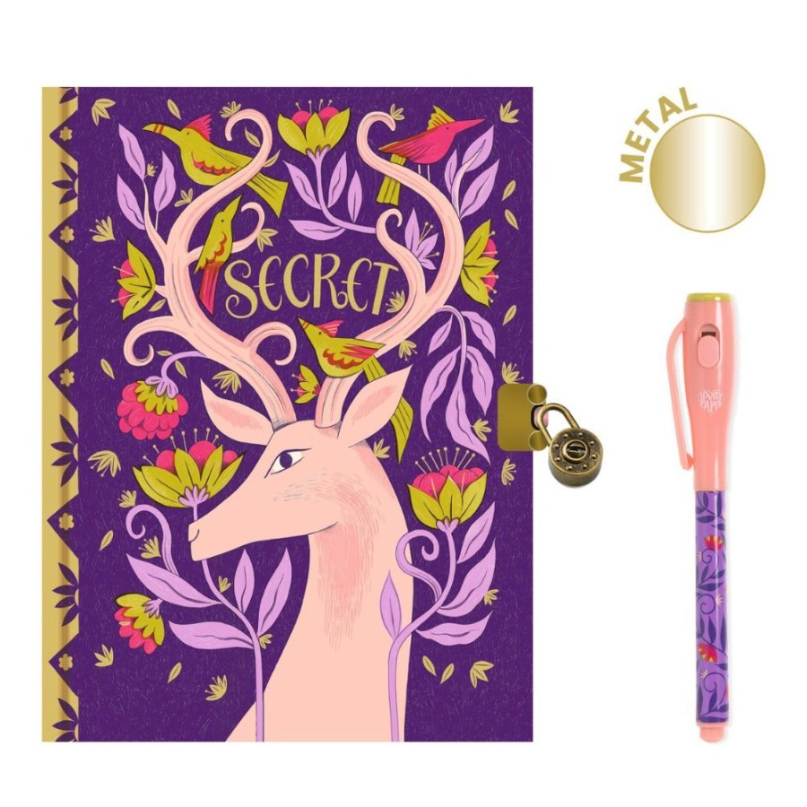 Djeco Djeco Lovely Paper - Melissa Secret Notebook With Magic Pen | Kids Art Stationery And Diaries