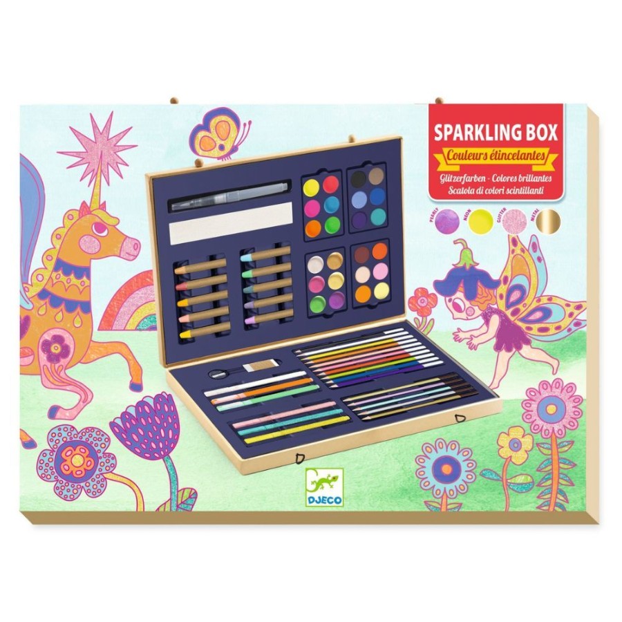 Djeco Djeco Sparkling Box Of Colours - Colouring Box | Kids Art Felt Tip Art Sets