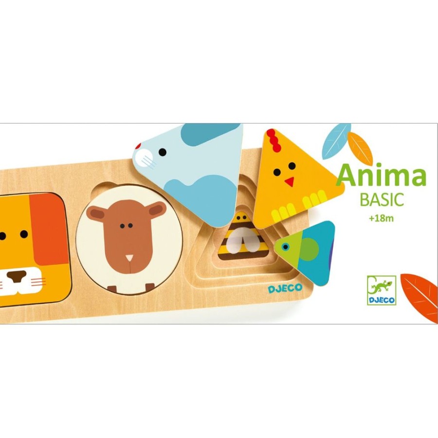 Djeco Djeco Wooden 3 Layer Puzzle Anima Basic | Toys Toys For Babies