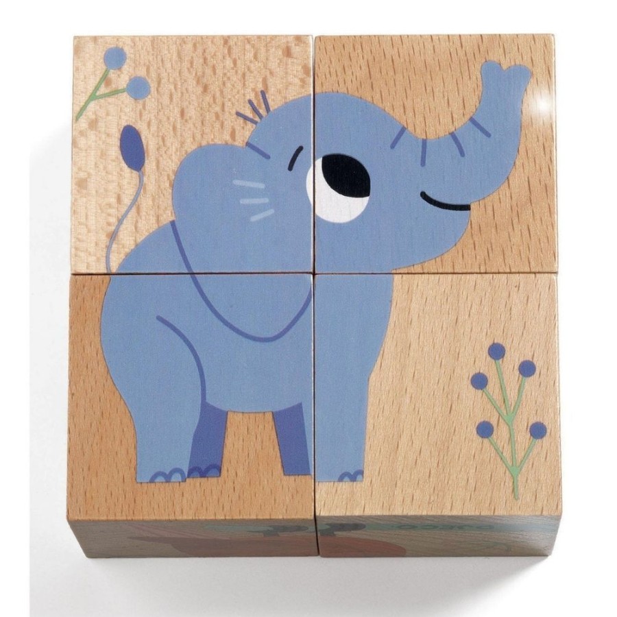 Djeco Djeco Wooden Block Puzzle - Wild & Co | Toys Wooden Puzzles