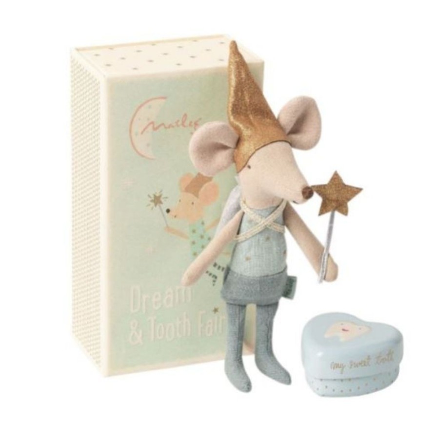 Maileg Maileg Tooth Fairy Mouse In A Matchbox - Big Brother - Blue | Toys Soft Play Toys