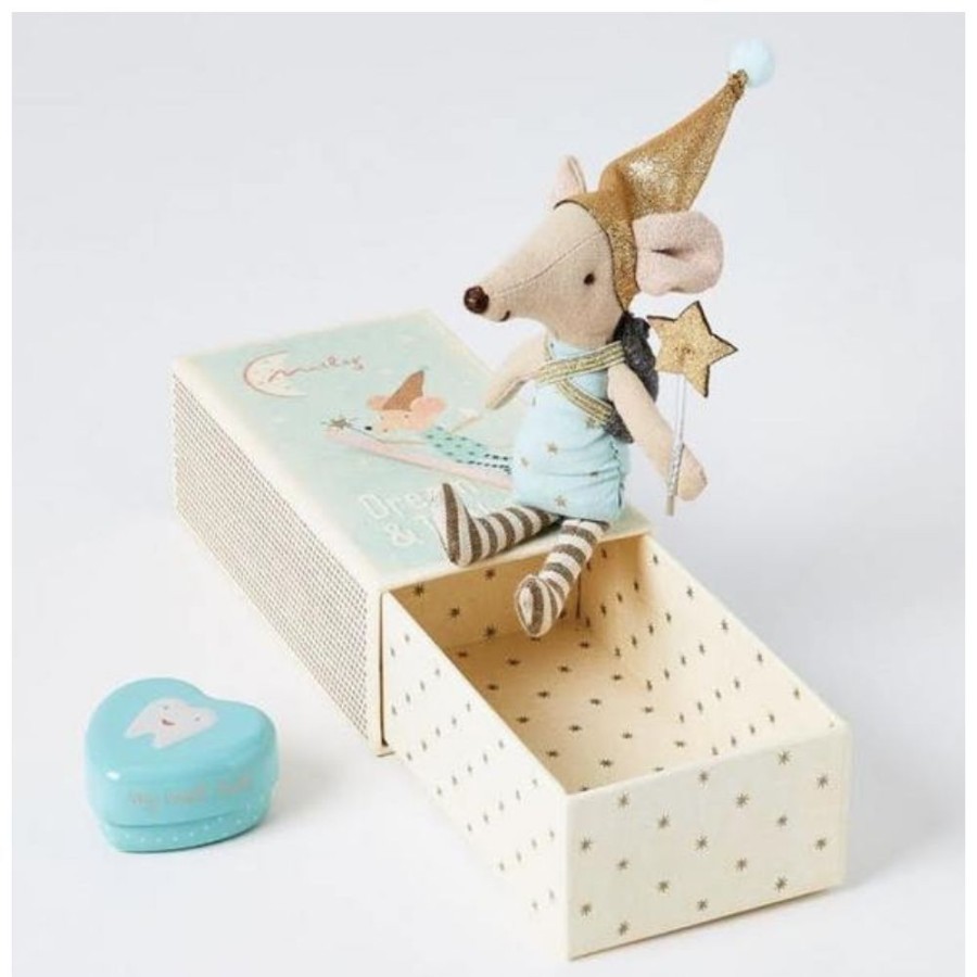 Maileg Maileg Tooth Fairy Mouse In A Matchbox - Big Brother - Blue | Toys Soft Play Toys