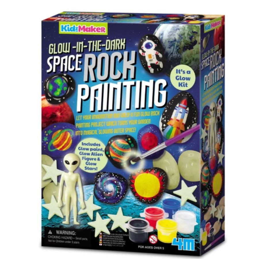 4m 4M Kidzmaker Glow In The Dark Space Rock Painting | Kids Art Painting Sets And Colouring By Numbers