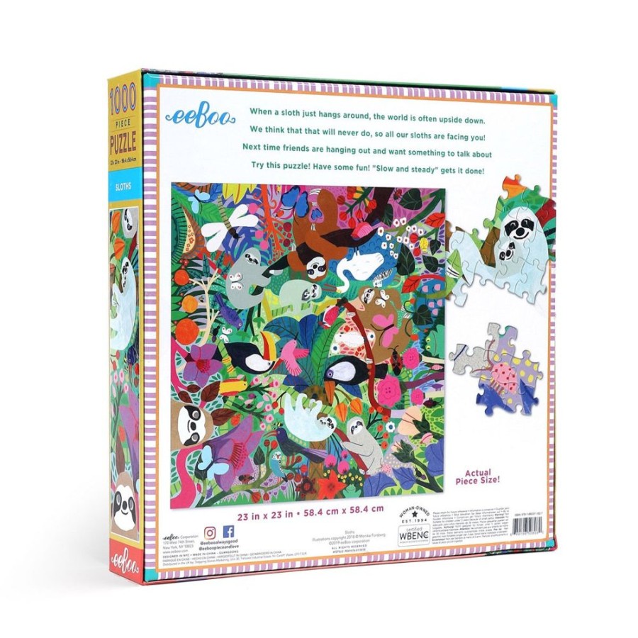 eeBoo Eeboo Sloths 1000 Piece Family Puzzle | Toys Jigsaw Puzzles