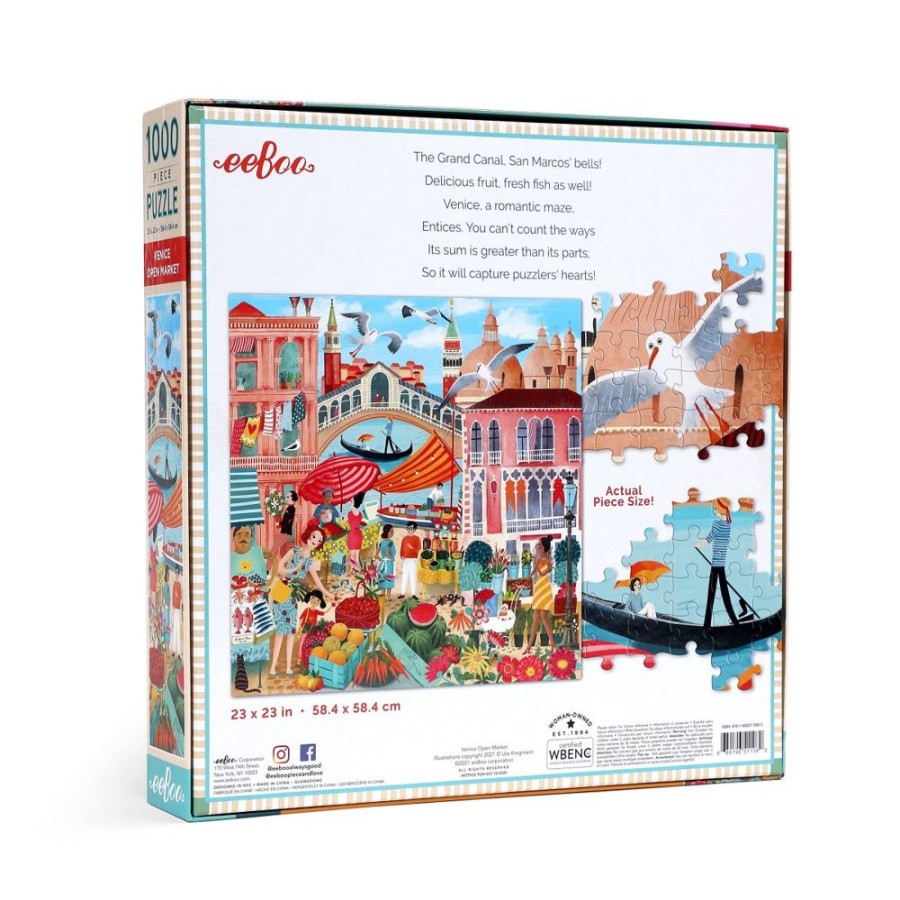 eeBoo Eeboo 1000 Piece Puzzle - Venice Open Market | Toys 1000 Piece Jigsaw Puzzles