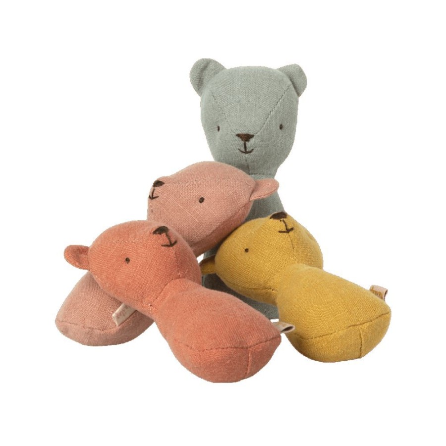 Maileg Maileg Teddy Linen Rattle - Assorted Colours | Kids Room Soft Toys