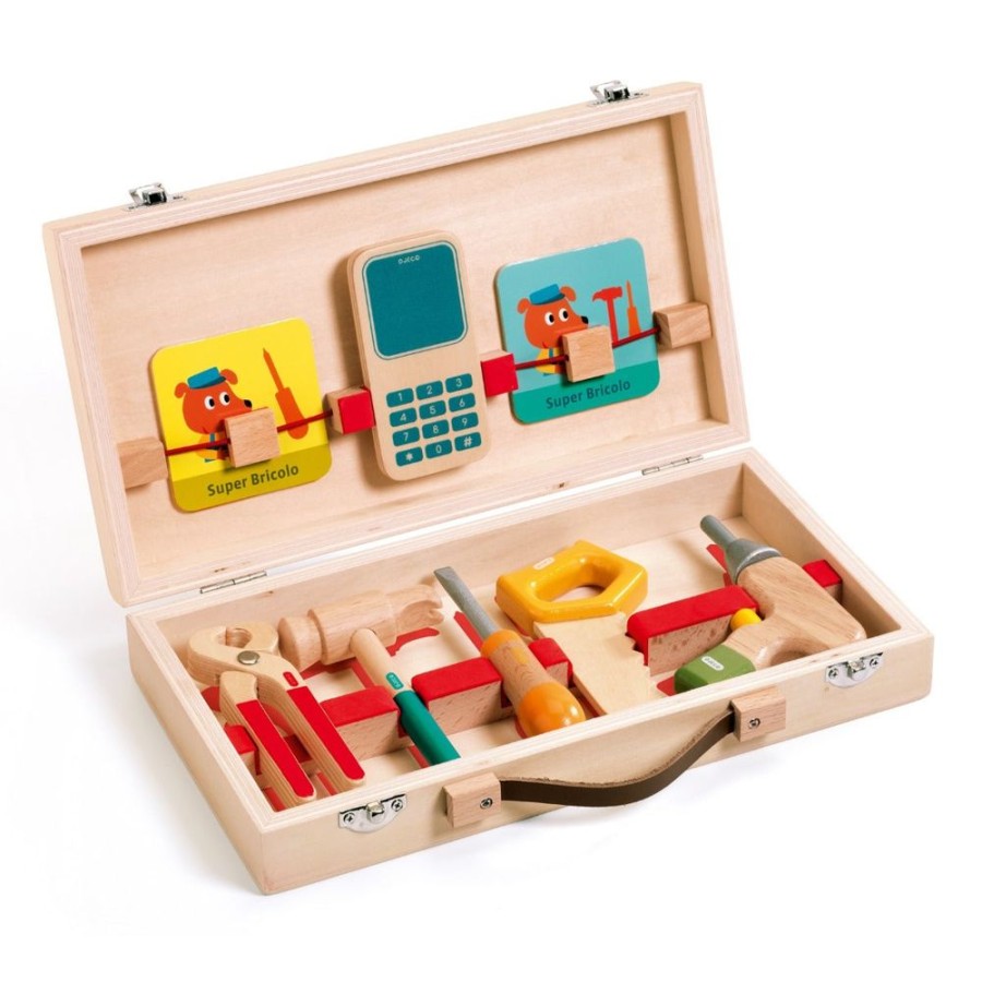 Djeco Super Bricolo Wooden Tool Box By Djeco | Toys Wooden Toys & Games