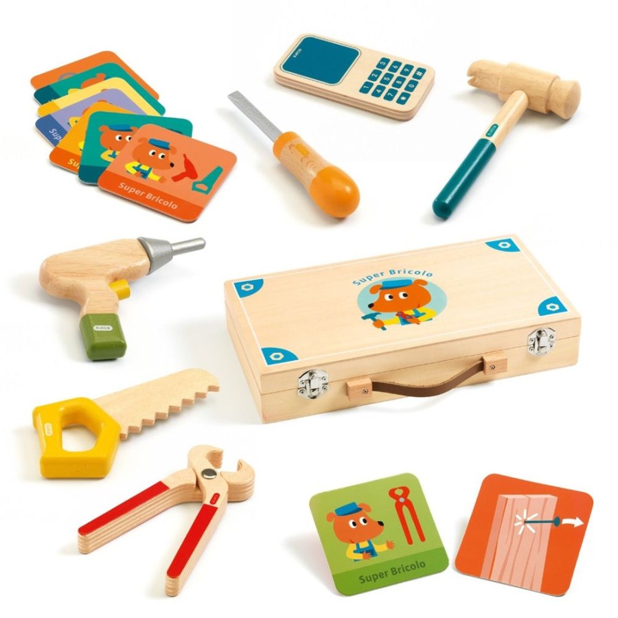 Djeco Super Bricolo Wooden Tool Box By Djeco | Toys Wooden Toys & Games