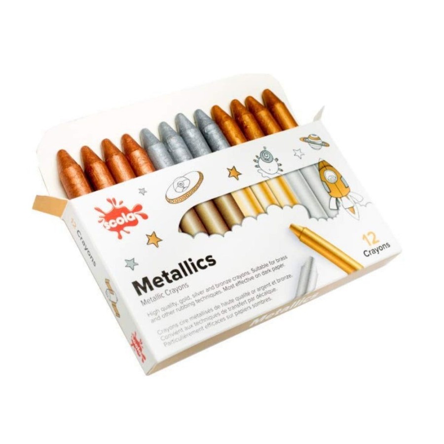 Scola Scola 12 Metallic Crayons | Kids Art Art Supplies And Easels