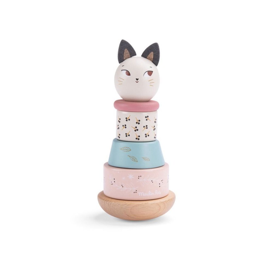 Moulin Roty Moulin Roty Apres La Pluie - Wooden Stacking Cat | Toys Wooden Toys & Games