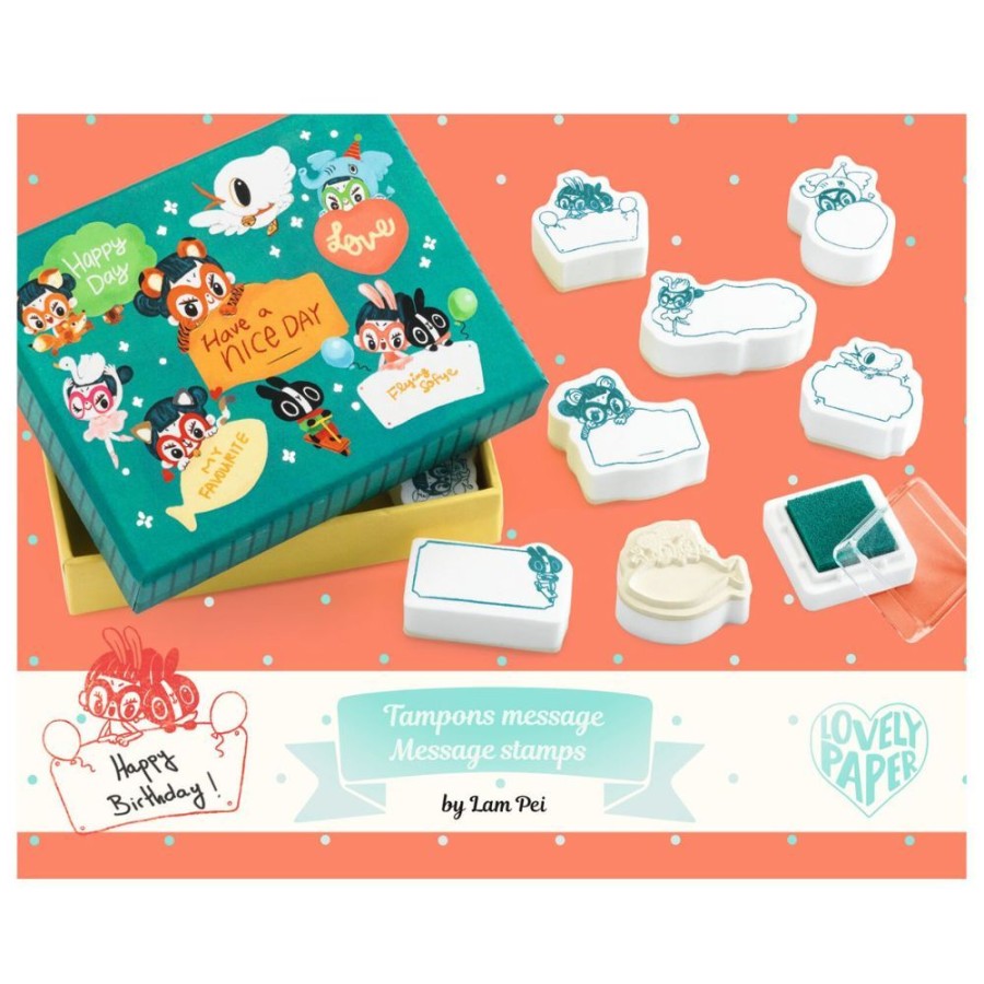 DJECO - By Collection Djeco Lovely Paper - Lam Message Stamps | Kids Art Djeco Lovely Paper