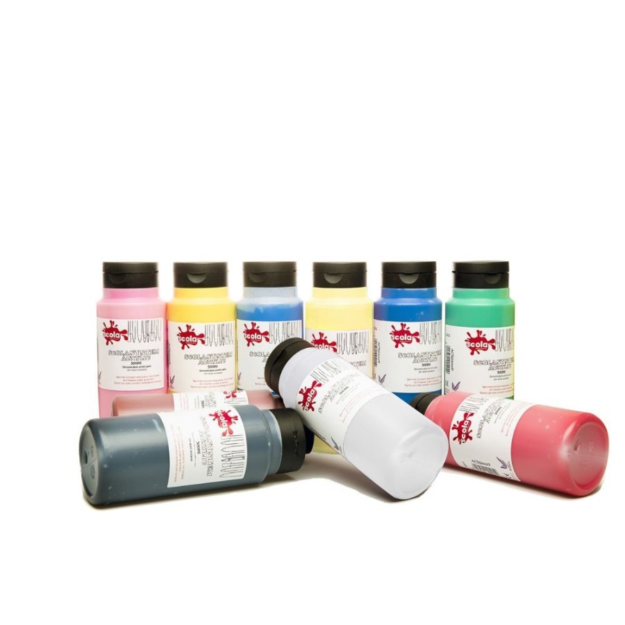 Scola Scola Acrylic Paint - 500Ml - Assorted - Pack Of 10 | Kids Art Art Supplies And Easels