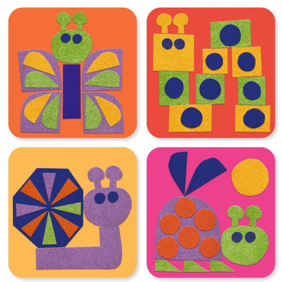 Djeco Djeco Felt Pictures, Fuzzy Felt Animals | Crafts For Kids Mosaics For Kids