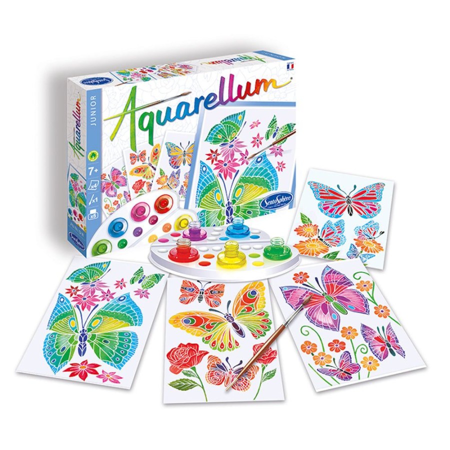 Aquarellum Aquarellum Junior Butterflies And Flowers | Kids Art Painting Sets And Colouring By Numbers