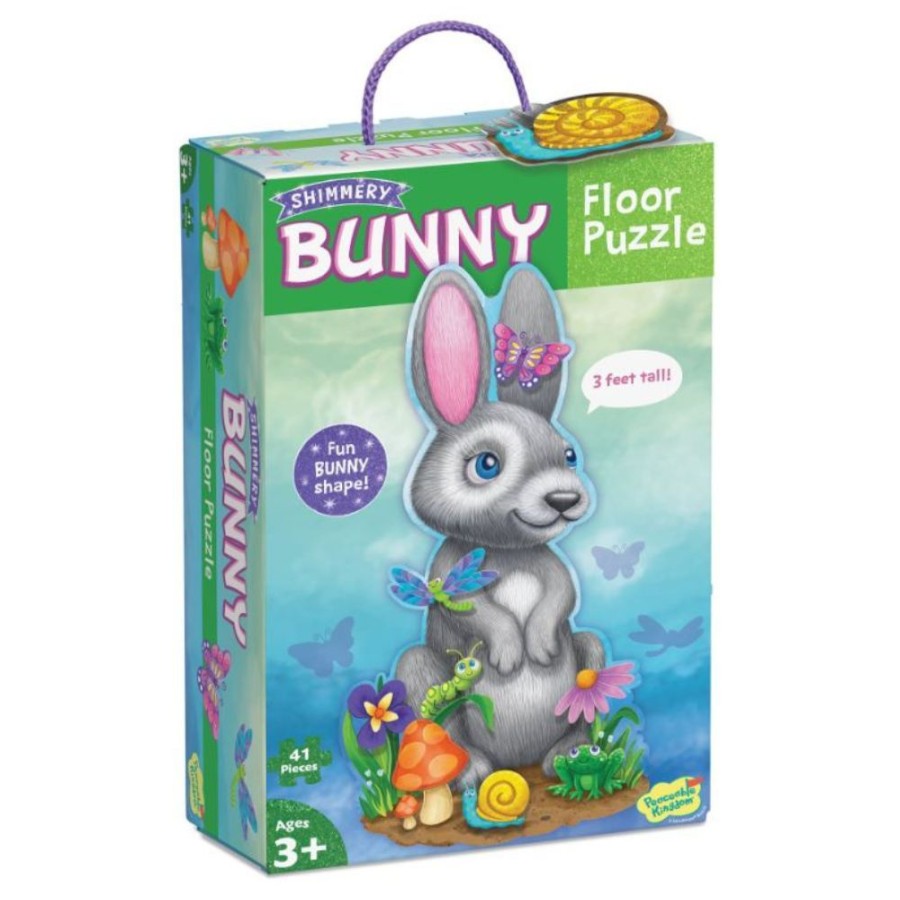 Peaceable Kingdom Peaceable Kingdom Shimmery Bunny Floor Puzzle | Toys Jigsaw Puzzles