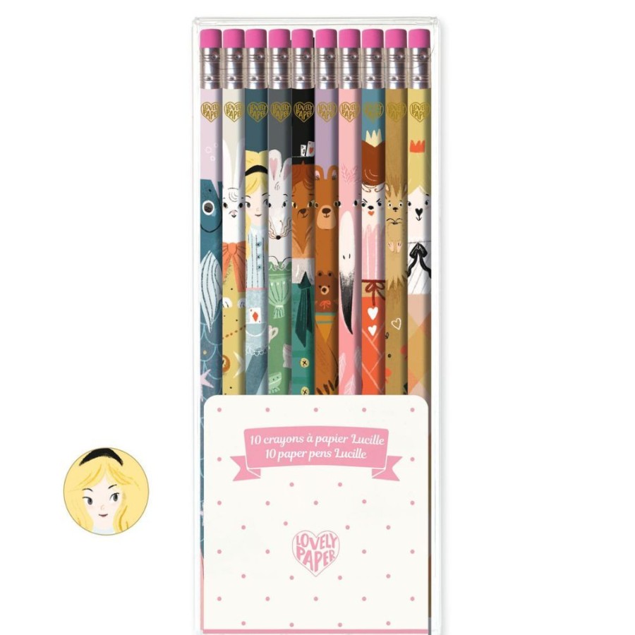 Djeco Djeco Lovely Paper - 10 Lucille Pencils | Kids Art Stationery And Diaries