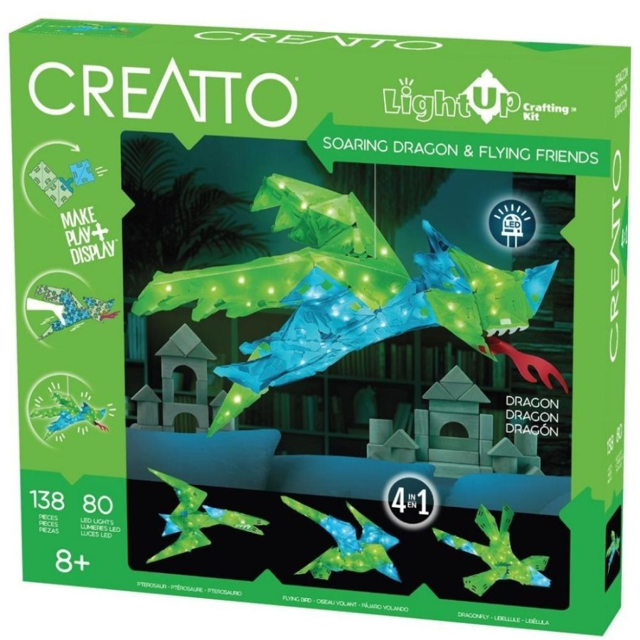 Creatto 3D Models Creatto - Soaring Dragon Hanging Decor - Led Animal Craft Kit | Crafts For Kids Model Making