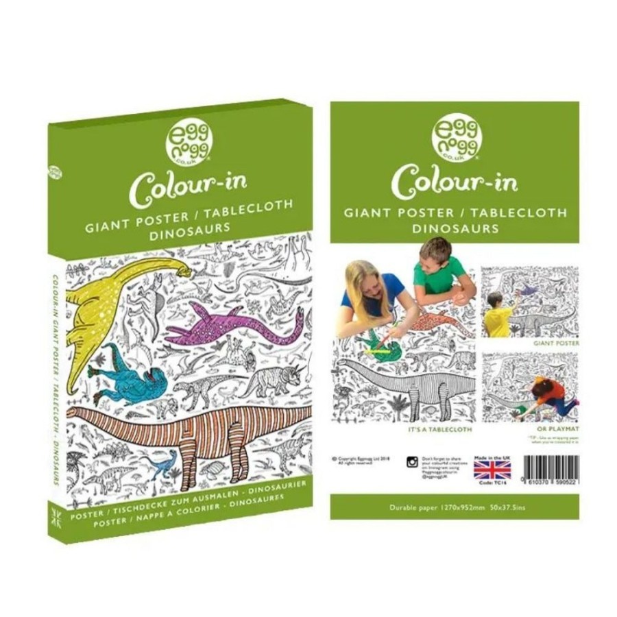 Eggnogg Colouring In Eggnogg Colour-In Giant Poster / Tablecloth - Dinosaur | Kids Art Colouring In & Posters