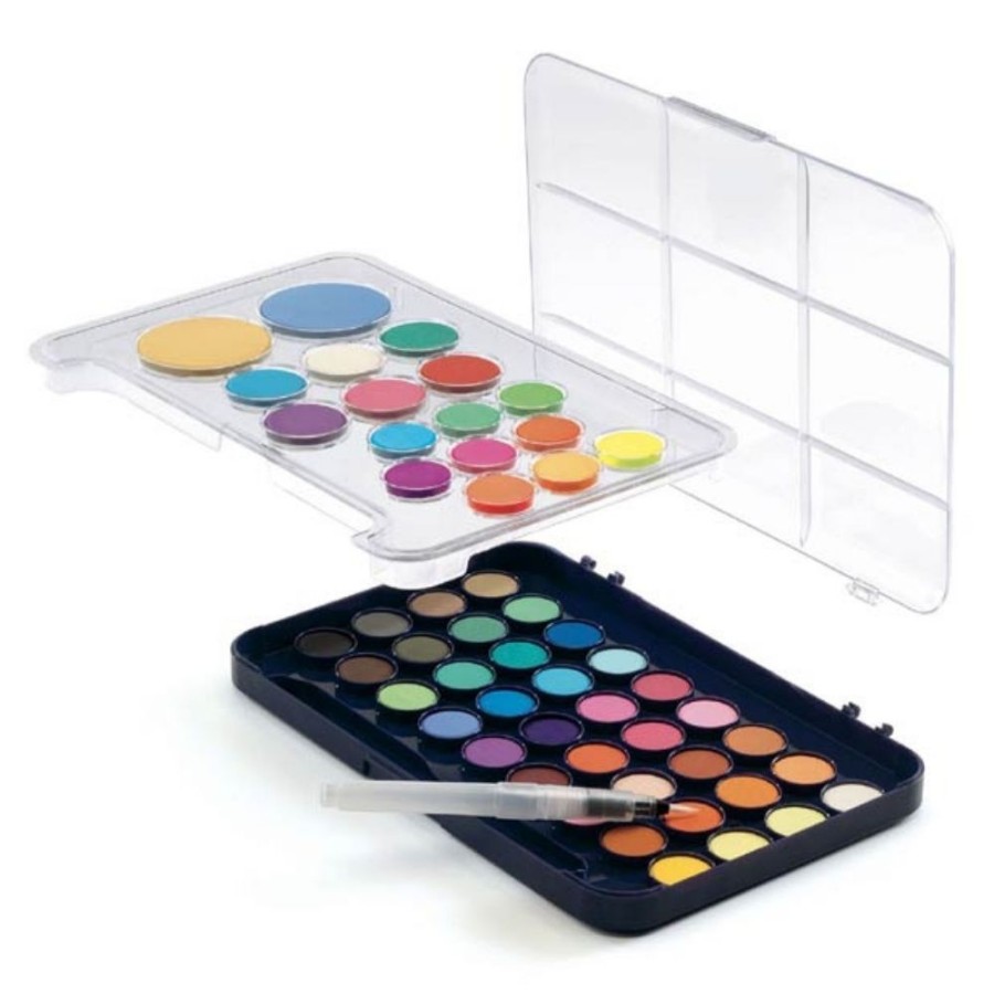 Djeco Djeco Colours For Older Ones - Artist'S Palette Of 50 Gouaches | Kids Art Art Supplies And Easels