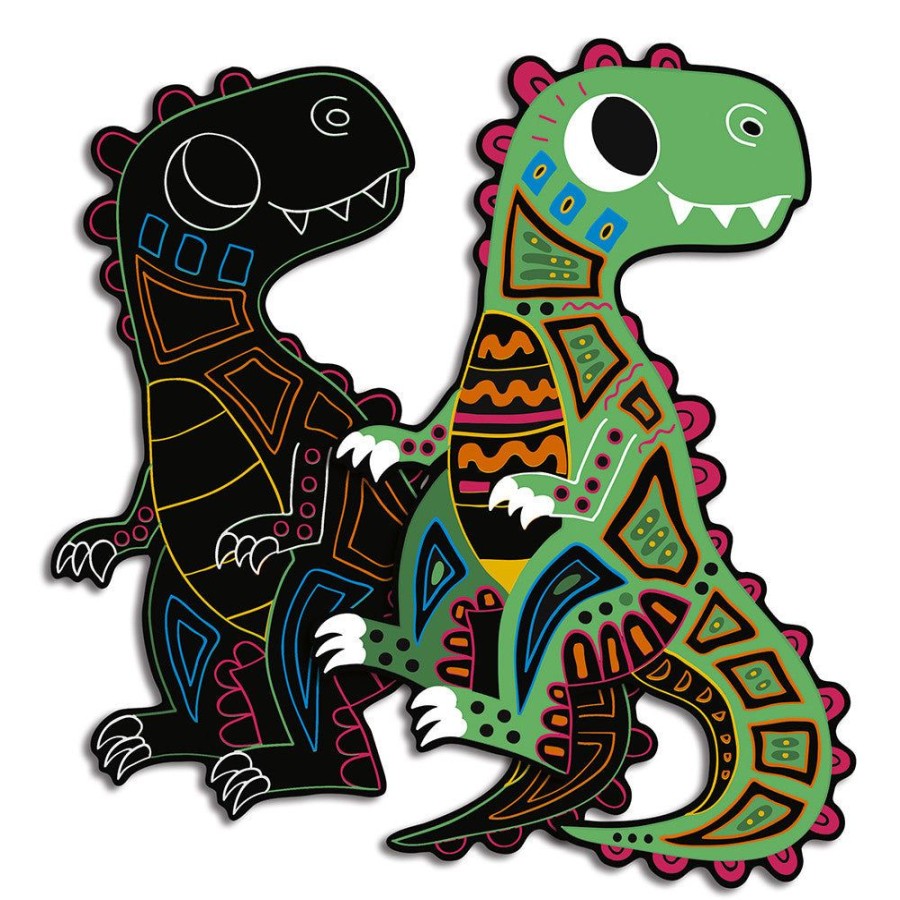 Janod Janod Scratch Art - Dinosaur Cut Outs | Crafts For Kids Scratch Art