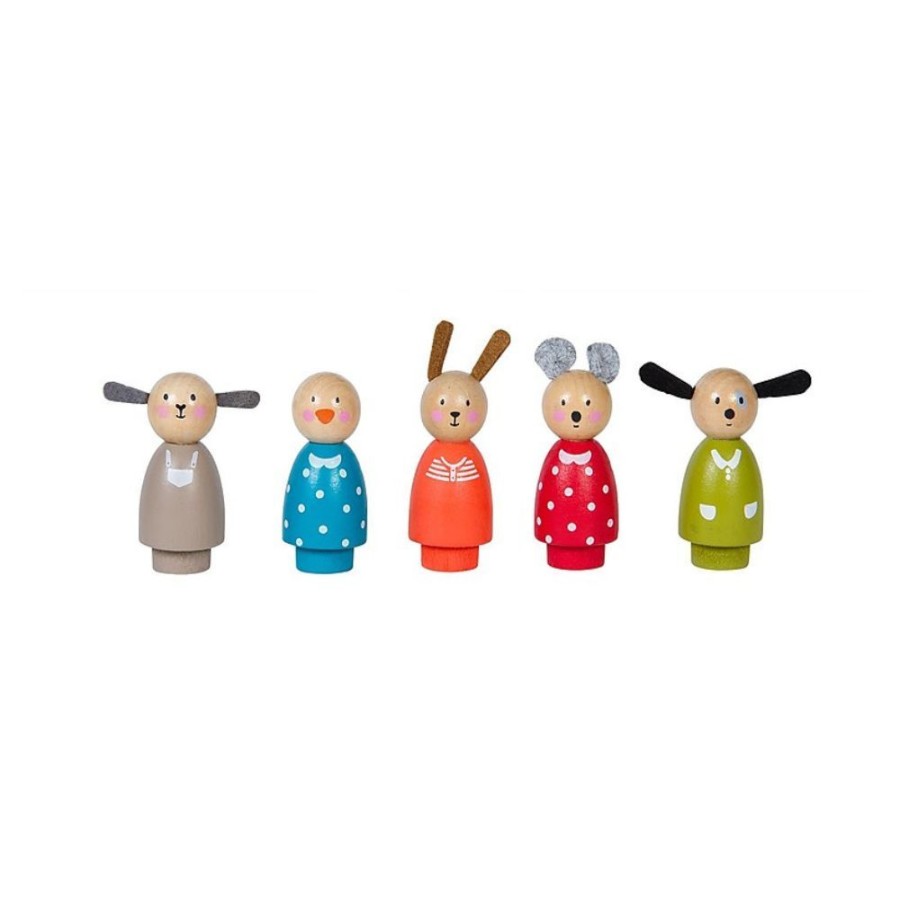 Moulin Roty Moulin Roty 5 Assorted Wooden Characters La Grande Famille | Toys Dolls, Dolls Houses & Playsets