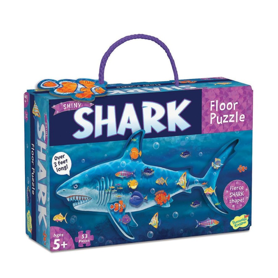 Peaceable Kingdom Peaceable Kingdom Shiny Shark Floor Puzzle | Toys Jigsaw Puzzles