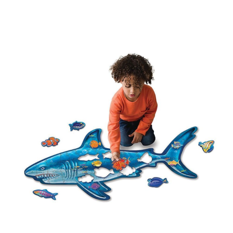 Peaceable Kingdom Peaceable Kingdom Shiny Shark Floor Puzzle | Toys Jigsaw Puzzles