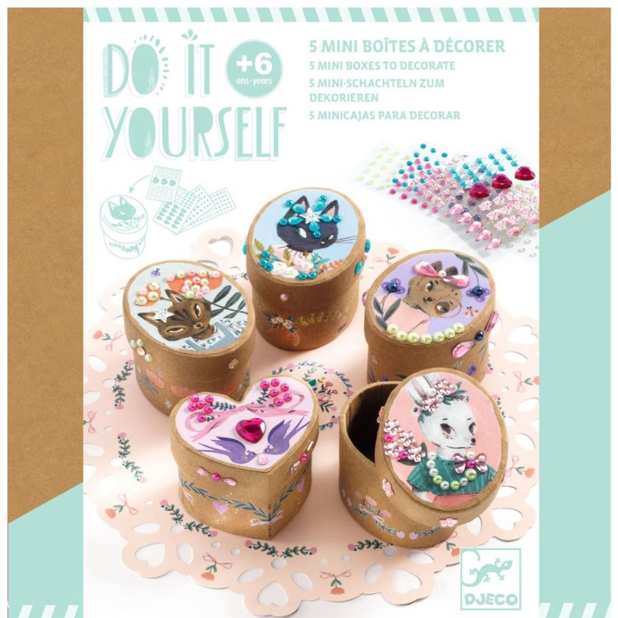 Djeco Djeco Do It Yourself Mosaic Boxes - Adorable | Crafts For Kids Mosaics For Kids