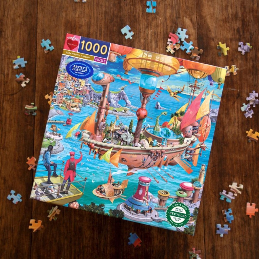 eeBoo Eeboo Steampunk Airship - 1000 Piece Puzzle | Toys 1000 Piece Jigsaw Puzzles