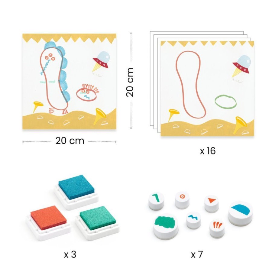 Djeco Djeco Stamps - Up And Away | Kids Art Children'S Stamp Sets