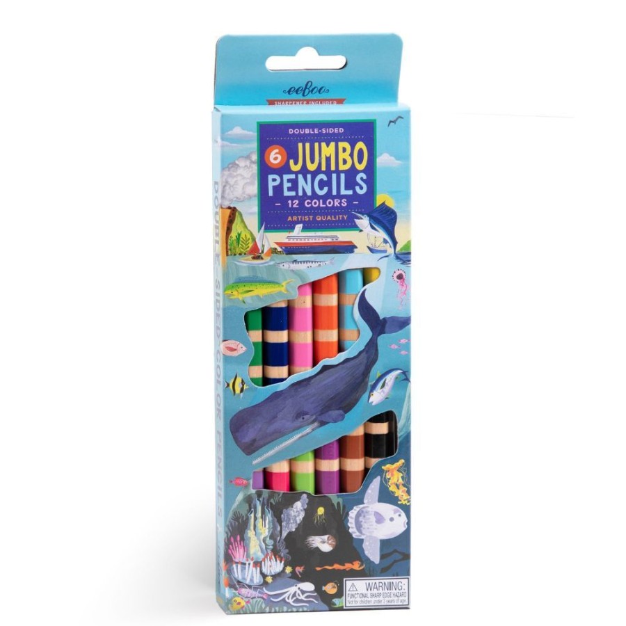 eeBoo Eeboo Under The Sea 6 Jumbo Double Pencils | Kids Art Art Supplies And Easels