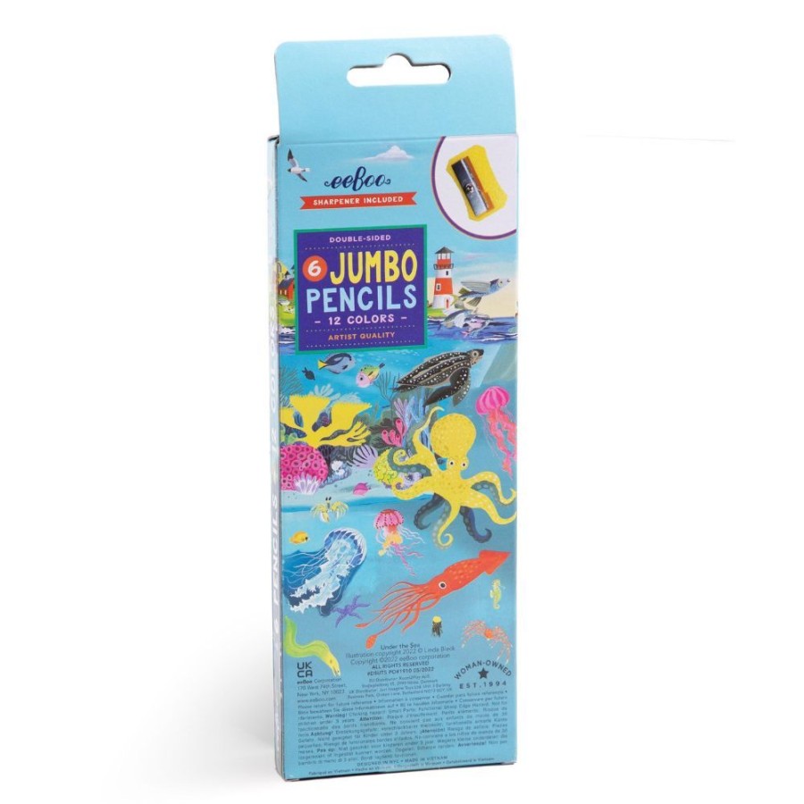 eeBoo Eeboo Under The Sea 6 Jumbo Double Pencils | Kids Art Art Supplies And Easels