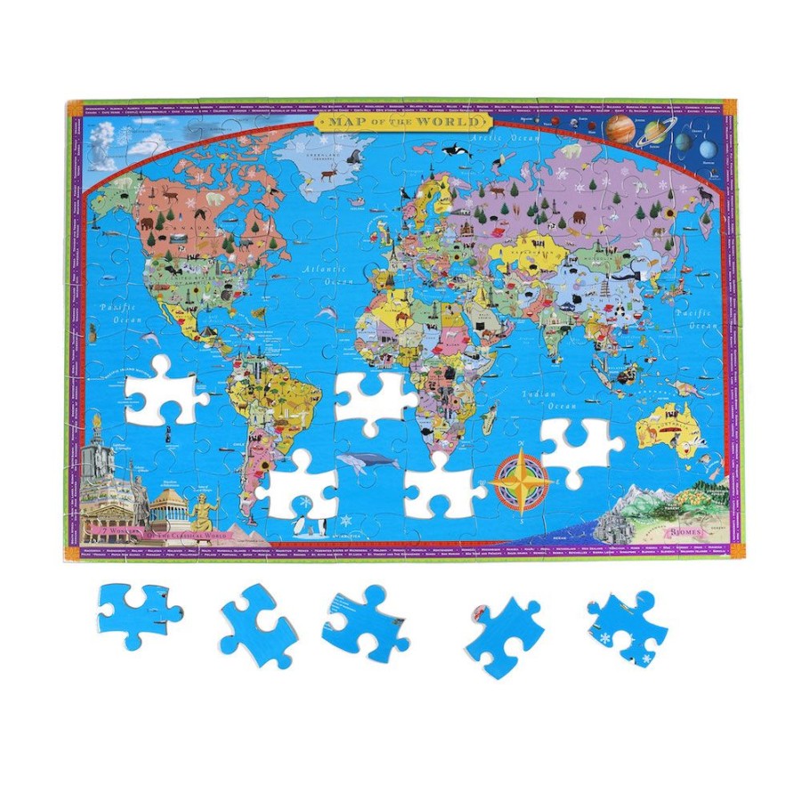 eeBoo Eeboo World Map 100 Piece Puzzle | Toys Jigsaw Puzzles